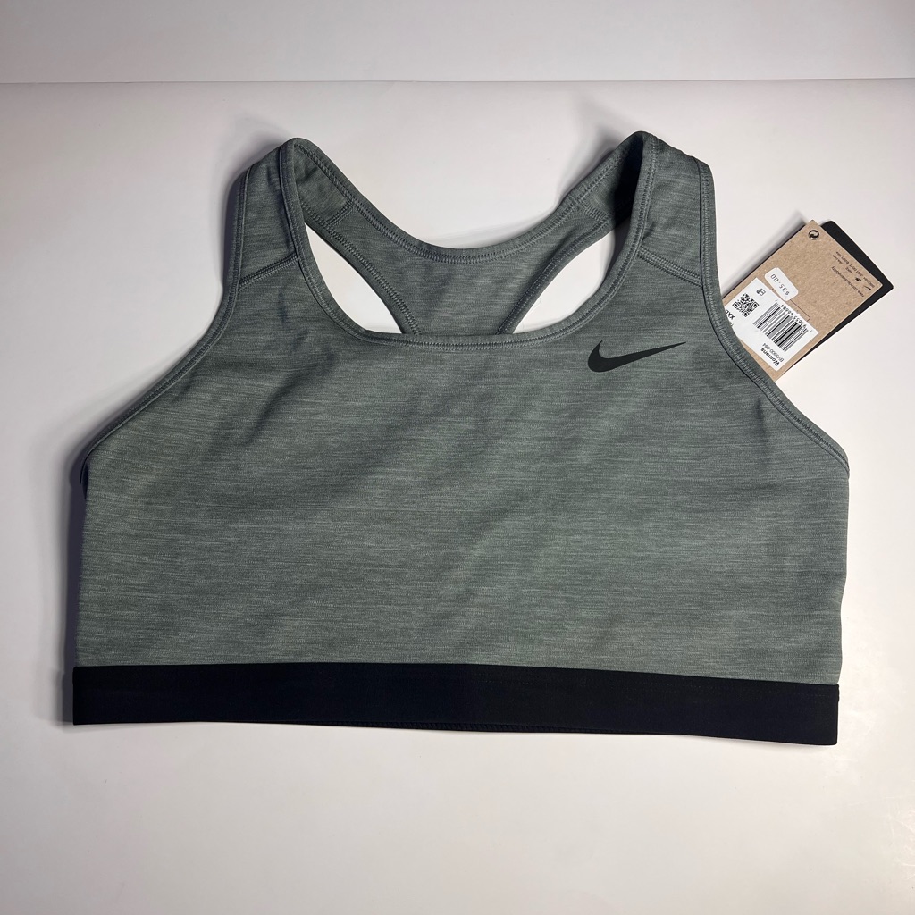 Nike Gray And Black Sports Bra Moisture-Wicking Racerback